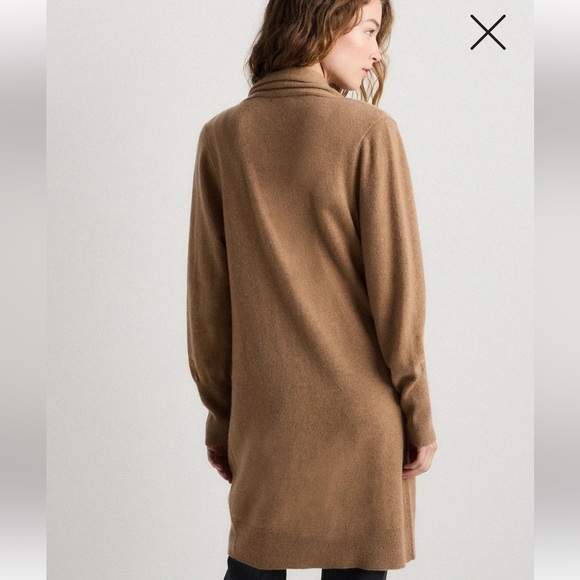 Quince Mongolian Cashmere Duster Cardigan Sweater Long Open Front Camel Small - Picture 4 of 9